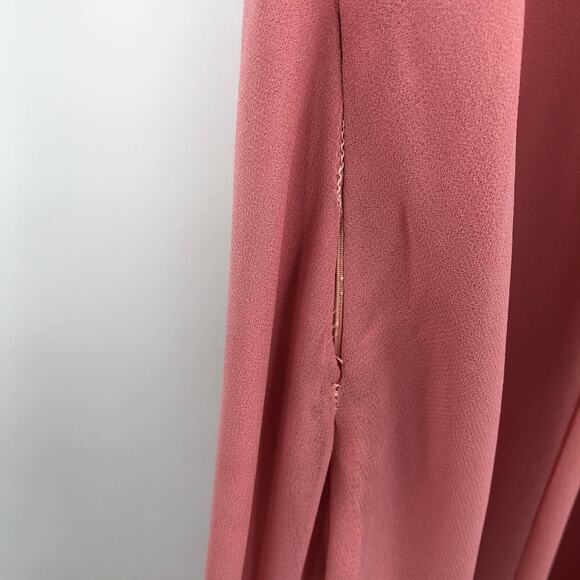 BB Dakota RSVP Blush Pink Spaghetti Strap Lace Up Back Side Zip Long Dress READ - Picture 9 of 10